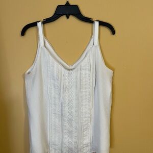 White House Black Market Sleeveless Lace Camisole in Ivory Size Medium